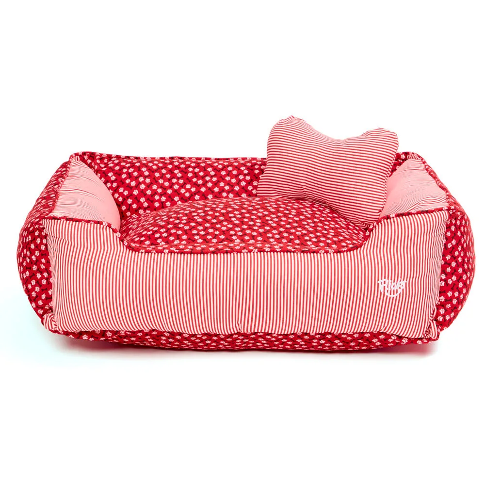 Cama Flicks Ossinho Vermelha para Cães e Gatos — G