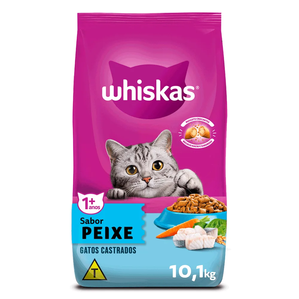 Ração Whiskas Gatos Adultos Castrados Peixe — 10.1 kg