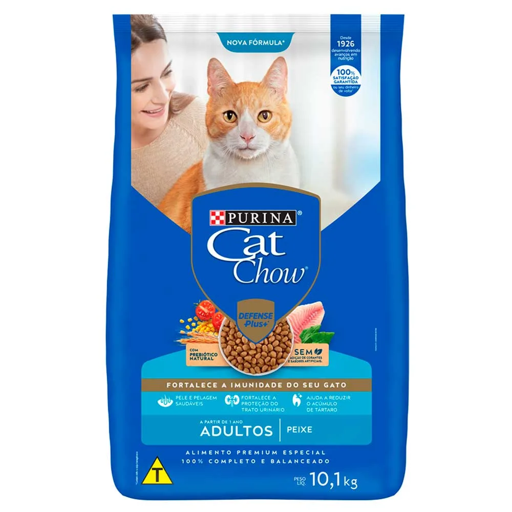 Ração Cat Chow Gatos Adultos Peixe — 10.1 kg