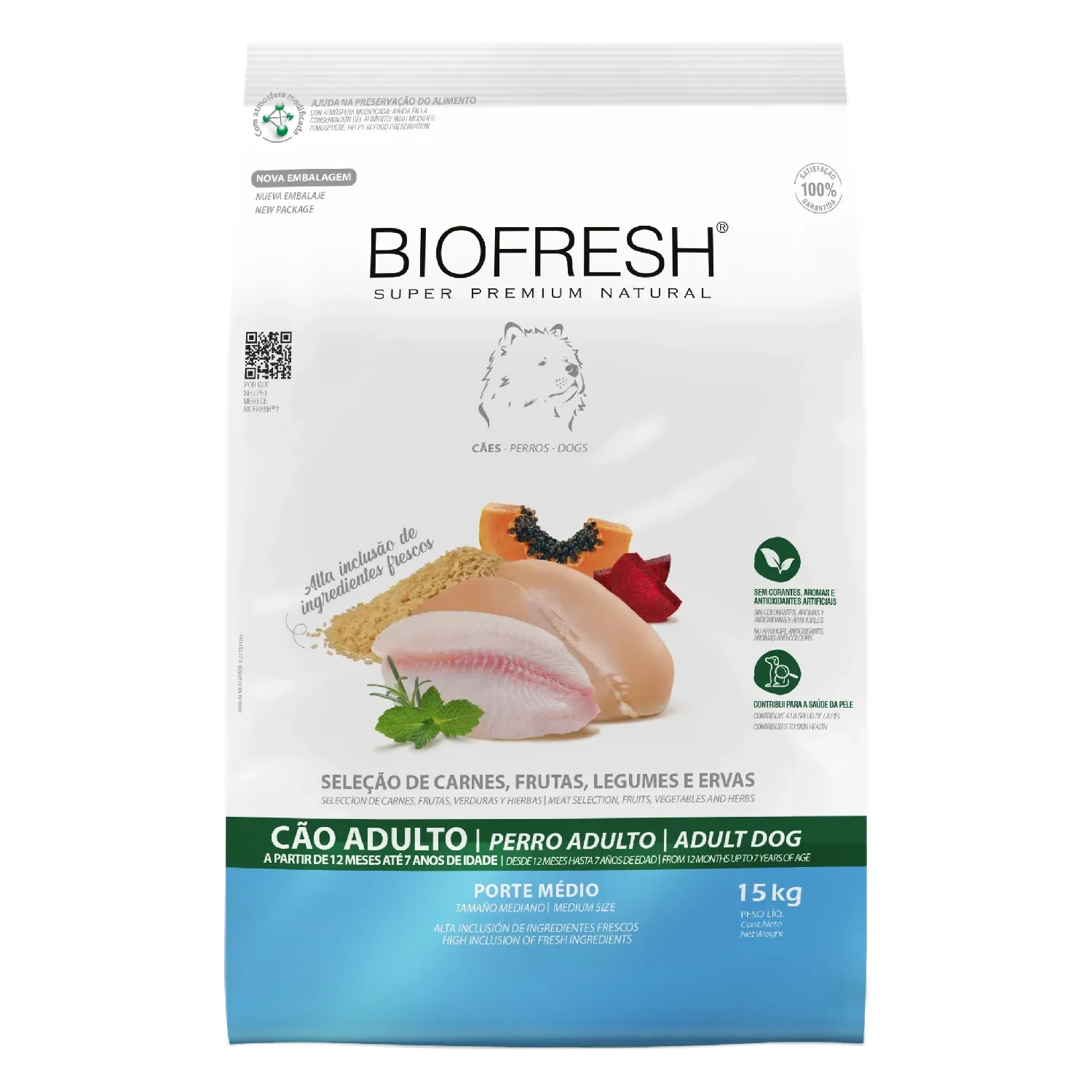 Ração Biofresh Cães Adultos Raças Médias — 15 kg