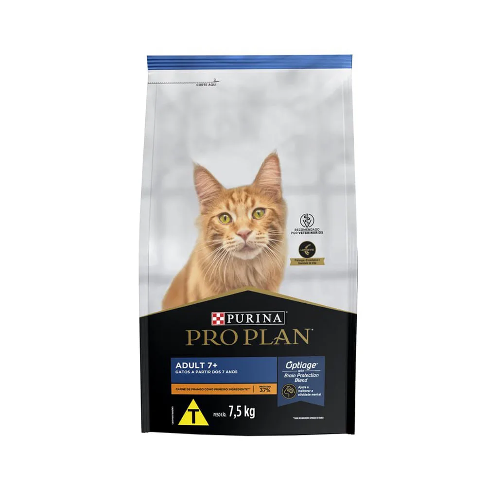 Ração Pro Plan Gatos Adultos 7+ Frango — 7.5 kg