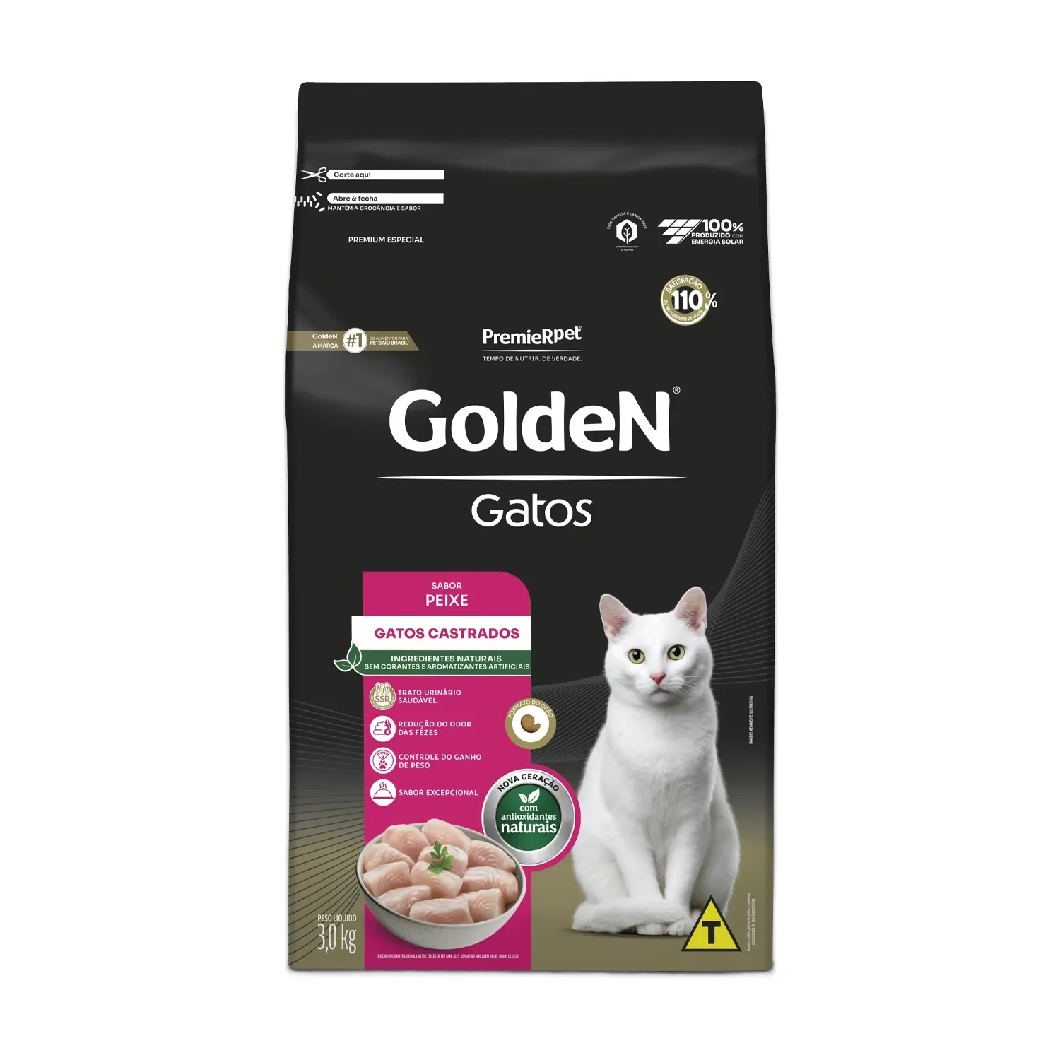 Ração Golden Gatos Castrados Peixe