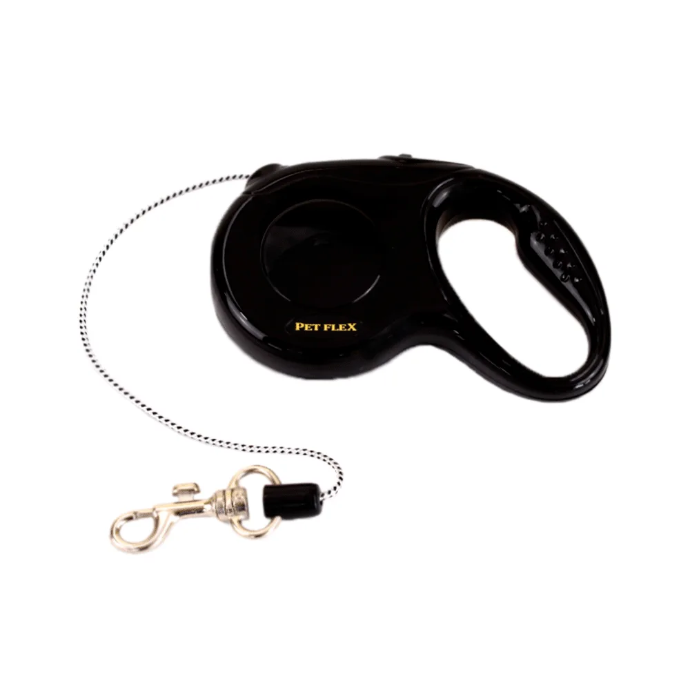 Guia Retrátil Classic Pet Flex Preta — até 15 kg - 3 M