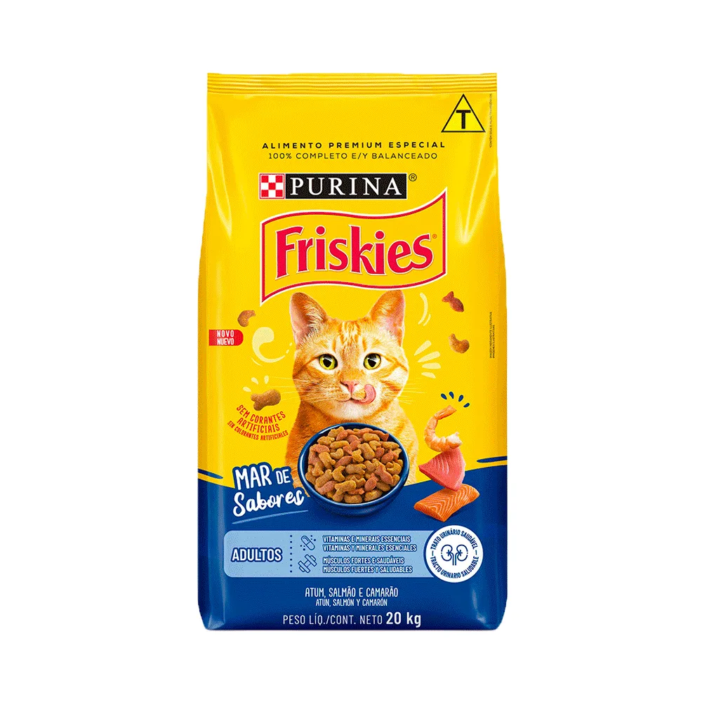 Ração Friskies Gatos Adultos Mar de Sabores — 20 kg