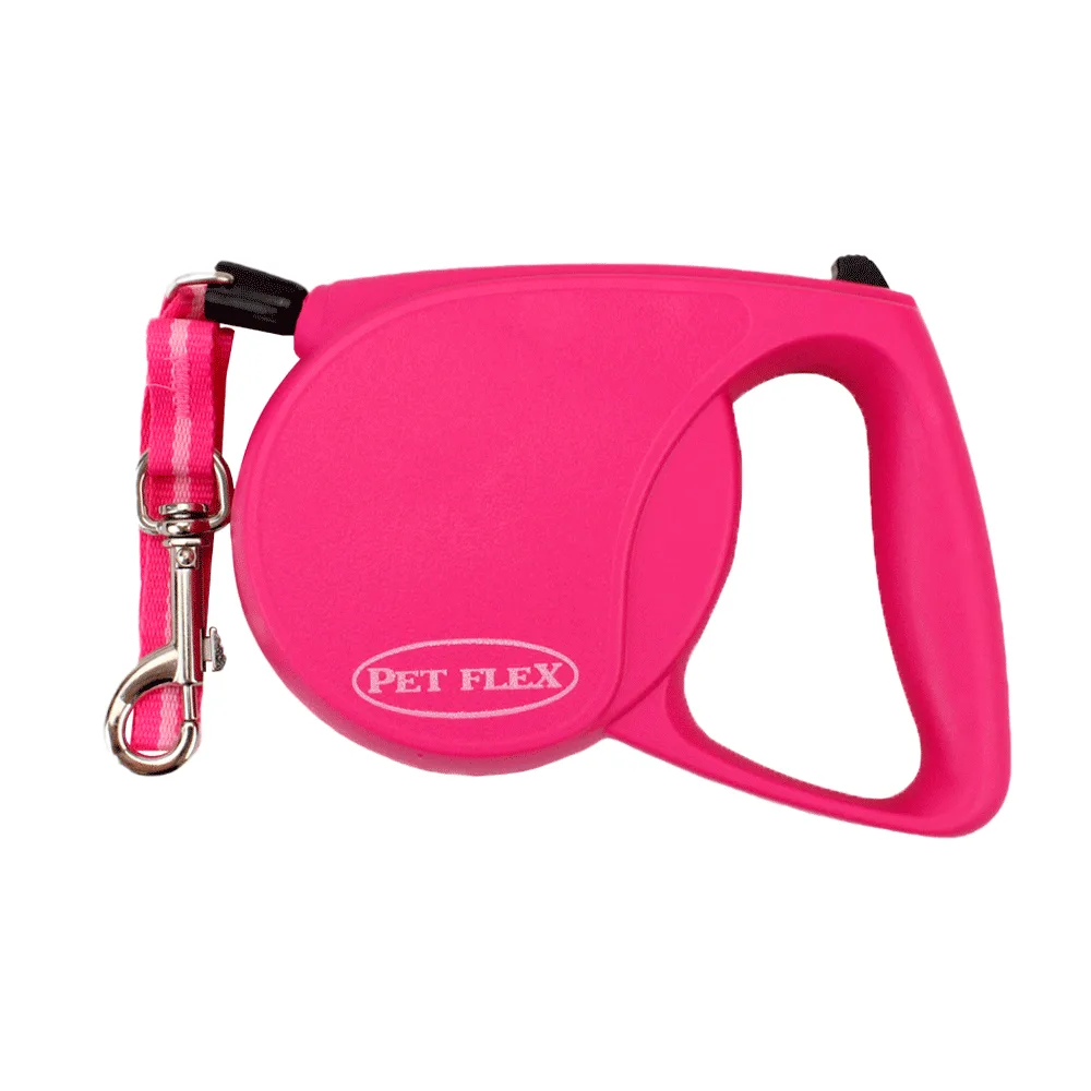 Guia Retrátil Premium Pet Flex Rosa — até 20 kg - 4 M