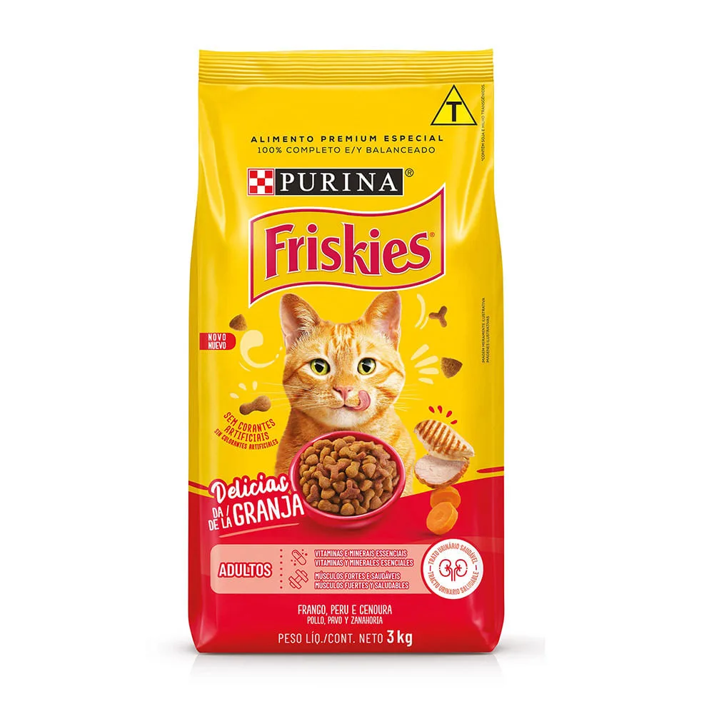 Ração Friskies Gatos Adultos Delícias da Granja Frango — 3 kg