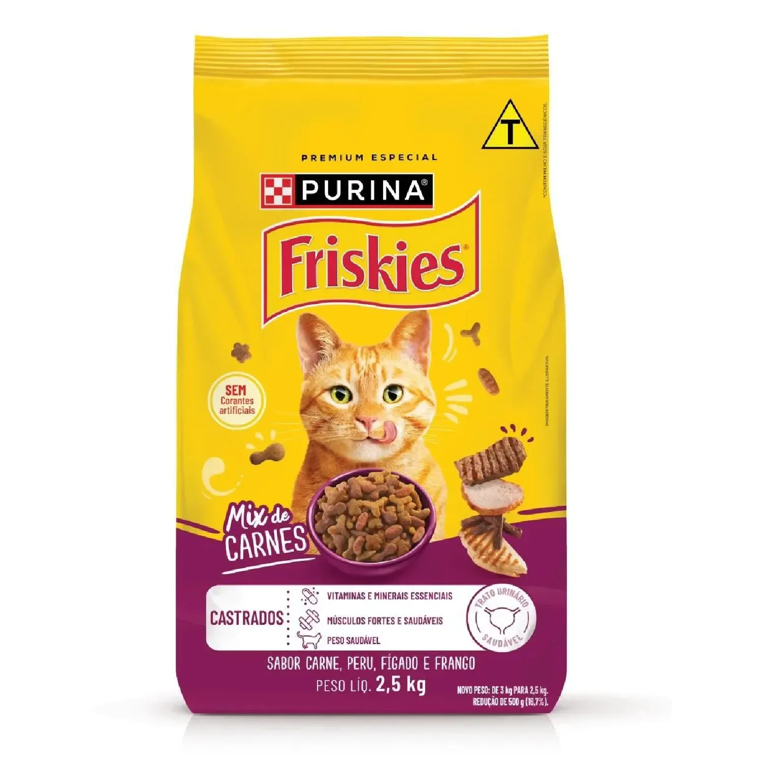 Ração Friskies Gatos Adultos Castrados Mix de Carne