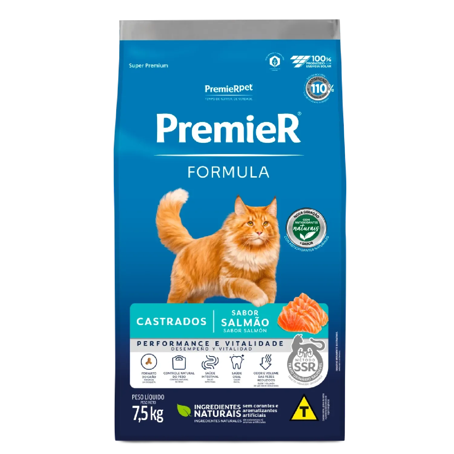 Ração Premier Formula Gatos Castrados Salmão — 7.5 kg