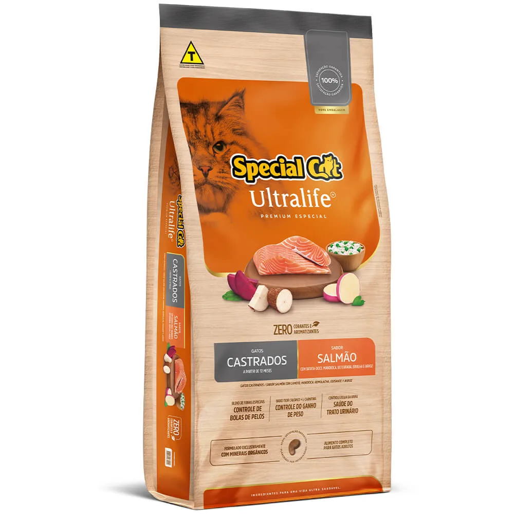 Ração Special Cat Ultralife Gatos Castrados Salmão