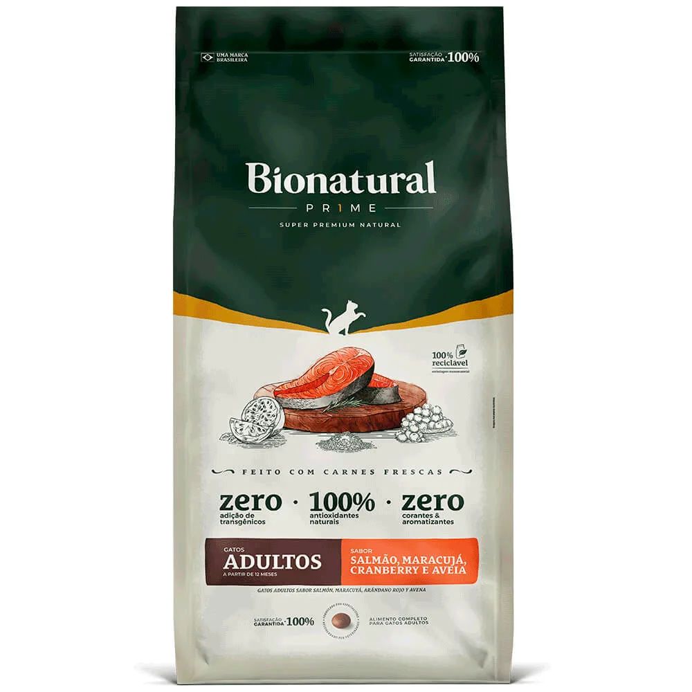 Ração Bionatural Prime Gatos Adultos Salmão